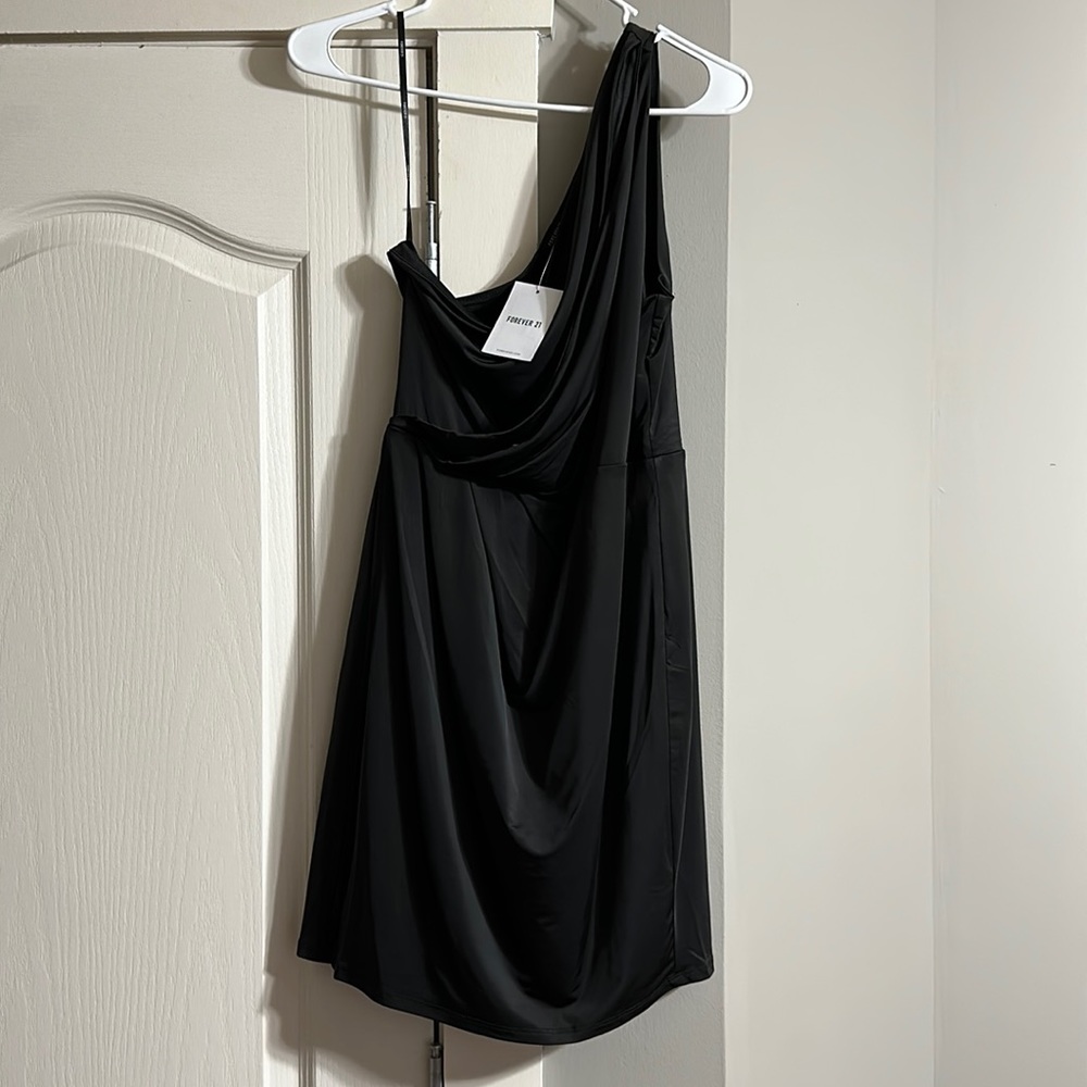 Forever 21 One Shoulder Black Dress